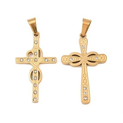 304 из нержавеющей стали горный хрусталь подвески, подвески в виде креста бесконечности