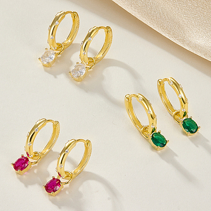 Серьги-кольца из настоящего 18k позолоченного 925 стерлингового серебра, серьги-подвески с бриллиантами и цирконием, с печатью 925