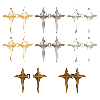 8 Sets 4 Colors Sparkling Star Shape Alloy Adjustable Jean Button Pins, Waist Tightener, Sewing Fasteners for Garment Accessories