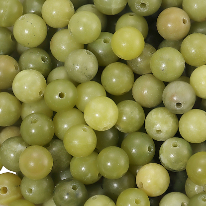 120 шт. бусин из натурального китайского/южного нефрита, круглые