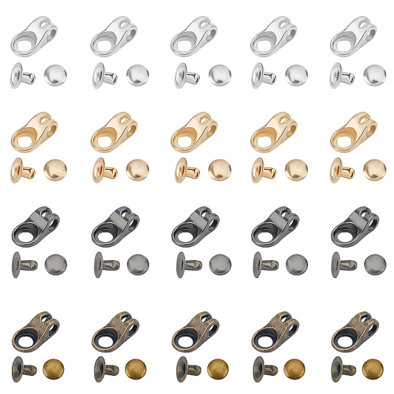 Alloy Boot Lace Hooks, for Climbing and Outdoor Shoes, with Rivets, Oval