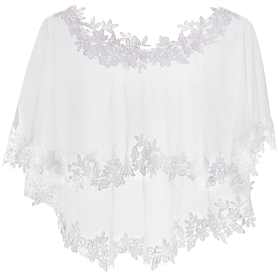 Съемные свадебные кружевные шали из полиэстера, шаль болеро, свадебная кружевная накидка с цветочным принтом