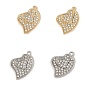 Подвески из сплава и страза, сердце