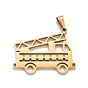 304 Stainless Steel Pendants with 201 Stainless Steel Clasp, Fire Fighting Truck