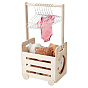 Cajas rectangulares de madera para armarios de baby shower, con percha de plástico para niños, Cestas de regalo con asa para almacenamiento de bebés