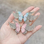 Alloy Rhinestone Hair Braaettes, Butterfly