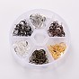 6 Color Brass Earring Hooks, with Horizontal Loop, Silver & Golden & Antique Bronze & Red Copper & Gunmetal
