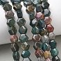 Natural Indian Agate Beads Strands, Hexagon