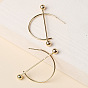 Fashionable European and American Circle Earrings with Hollow Beads and Lines.