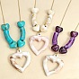 Colgante de corazón acrílico 304 Collares de cadena redonda de acero inoxidable con forma de serpiente, dorado