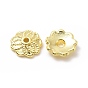 Rack Plating Alloy Bead Caps, Long-Lasting Plated, Lead Free & Cadmium Free, Mulit-Petal, Flower