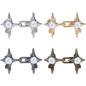 8шт. 4 цветов, булавки для джинсов в форме звезды из цинкового сплава с регулируемой застежкой, с абс пластмассовым, подтяжка талии, швейные застежки для аксессуаров к одежде