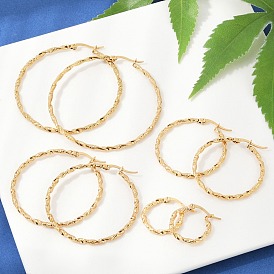201 boucles d'oreilles en acier inoxydable, avec 304 broches en acier inoxydable, placage sous vide pvd, plat rond