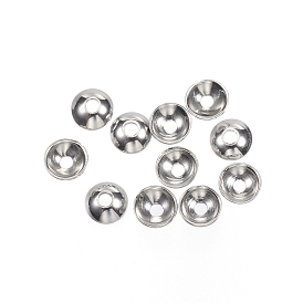 304 Stainless Steel Bead Caps, Round