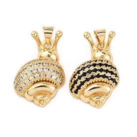 Латунные микро проложить кубического циркония подвески, улитка, стойки покрытие, долговечный, без свинца и без кадмия, реальный 18 k позолоченный