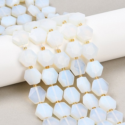 Opalite бисер пряди, с бисером, граненый шестиугольный разрез, шестиугольник