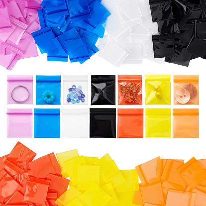 350 шт. 7 цвета полиэтиленовая пластиковая упаковка пакеты с застежкой-молнией, верхние пакеты с самозапечатыванием, прямоугольные