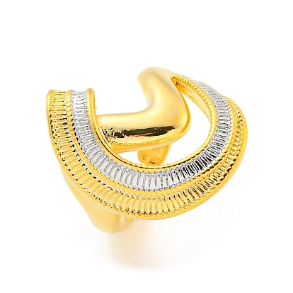 Anillo de puño abierto en forma de C de latón para mujer