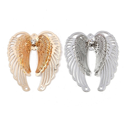 Латунный кристалл горный хрусталь 3d полые ангельские крылья люстра компоненты ссылки, гравированные металлические украшения