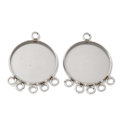 304 подвесные кабошоны из нержавеющей стали, плоско-круглые