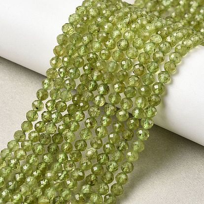 Природный перидот бисер нитей, граненые, круглые