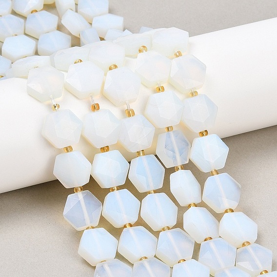 Opalite бисер пряди, с бисером, граненый шестиугольный разрез, шестиугольник