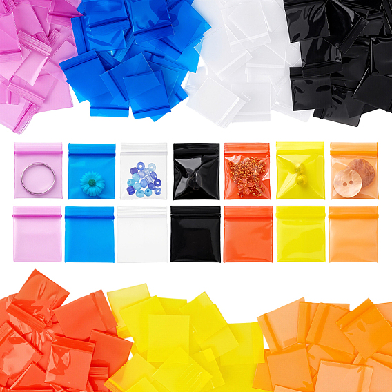 350 шт. 7 цвета полиэтиленовая пластиковая упаковка пакеты с застежкой-молнией, верхние пакеты с самозапечатыванием, прямоугольные