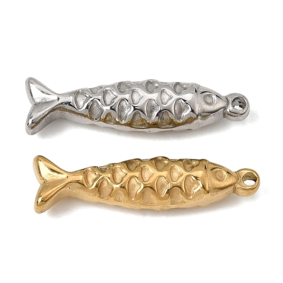 304 Stainless Steel Pendants, Fish Charms