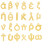 48 PC 24 Stil 304 Edelstahlanhänger, matte Stil, griechisches Alphabet, Edelstahl Farbe