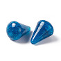 Crackle Opaque Acrylic Beads, Imitation Turquoise, Cone