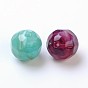 Perles acryliques, style de pierres fines imitation, facette, ronde, Trou: 2mm