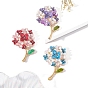Эмалевые булавки гортензия, Броши из сплава со стразами для рюкзака