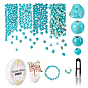 DIY Jewelry Making Kits, Including Synthetic Turquoise Beads, Elastic Crystal Thread and Sharp Steel Scissors
