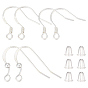 24 шт. 3 стиль 925 серьги-крючки из стерлингового серебра, с горизонтальными петлями, с 20 пластиковыми ушными гайками