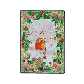 DIY Christmas Theme Diamond Painting Notebook Kits, including PU Leather Book, Resin Rhinestones, Pen, Tray Plate and Glue Clay