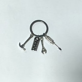 Alloy Keychain, with 304 Stainless Steel Rings, Tool