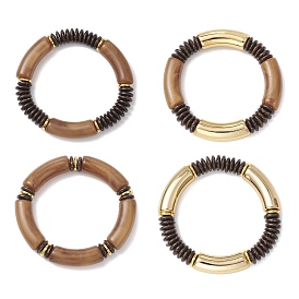 Браслеты из акрила и пластика ccb с бусинами для женщин, трубка, с кокосом и латунью