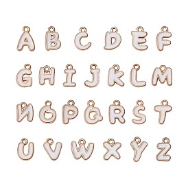 78Pcs Alloy Enamel Charms, Light Gold, Letter A-Z