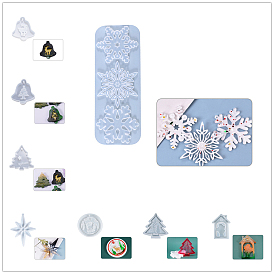 Christmas Bell/Angel/Snowflake DIY Silicone Molds, Pendant Molds, Resin Casting Molds, for UV Resin & Epoxy Resin Jewelry Making