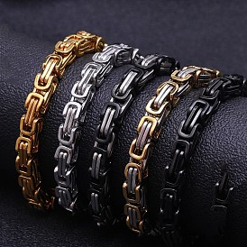 Collares de cadenas bizantinas de acero titanio para hombres.