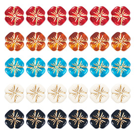 80 шт 5 цвета прозрачные акриловые бусины, цветок, золотой металл обвитыми