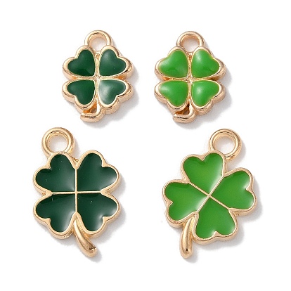 Подвески из эмали и сплава, клевер амулеты