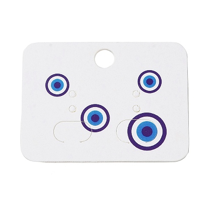 Rectangle Evil Eye Print Paper Earring Stud Display Cards