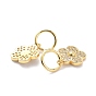 Brass Micro Pave Clear Cubic Zirconia Charms, with Jump Ring, Long-Lasting Plated, Flower