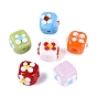 Handmade Bumpy Lampwork Beads, Cube & Flower
