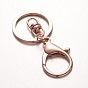 Iron Split Key Rings Keychain Clasp Findings, with Alloy Lobster Claw Clasps and Swivel Clasps, 66mm