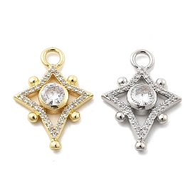 Латунные микро проложить кубического циркония подвески, звезда, без свинца и без кадмия, долговечный