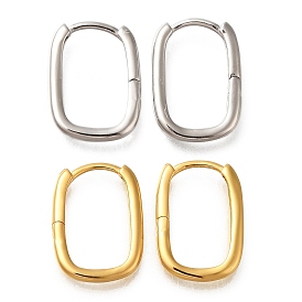 925 Sterling Silver Hoop Earrings, Rectangle