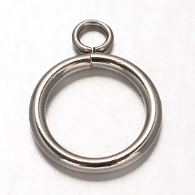 Ring Ion Plating(IP) 304 Stainless Steel Pendants