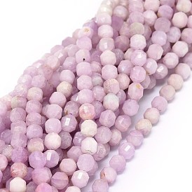 Natural Kunzite/Spodumene Beads Strands, Faceted, Bicone, Double Terminated Point Prism Beads